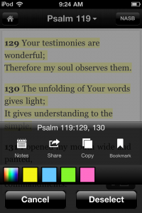 The Bible App™ Multi Select Options