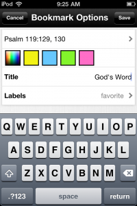 Advanced Bookmark Options in the Bible App™