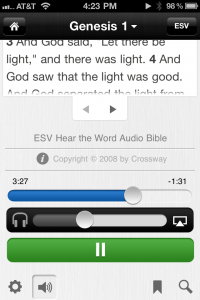 Onscreen Audio Controls in the Bible App™