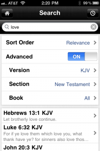 Powerful New Search in the Bible App™ for iOS v. 3.5